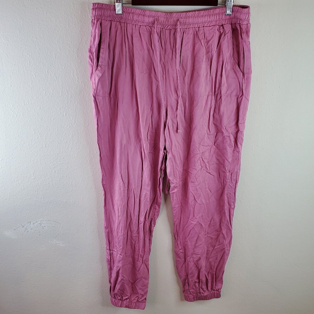 Buenos Ninos Womens Pink Drawstring Jogger Pant XXL